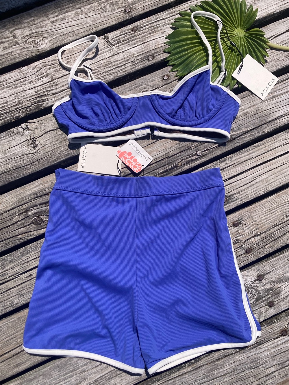 ACACIA x Free People Set - Sadie Bikini Top & Tommy Surf Short in Sapphire Rib - Picture 14 of 16